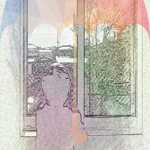 窓辺　傘　壁紙の iPhone7 Plus 壁紙