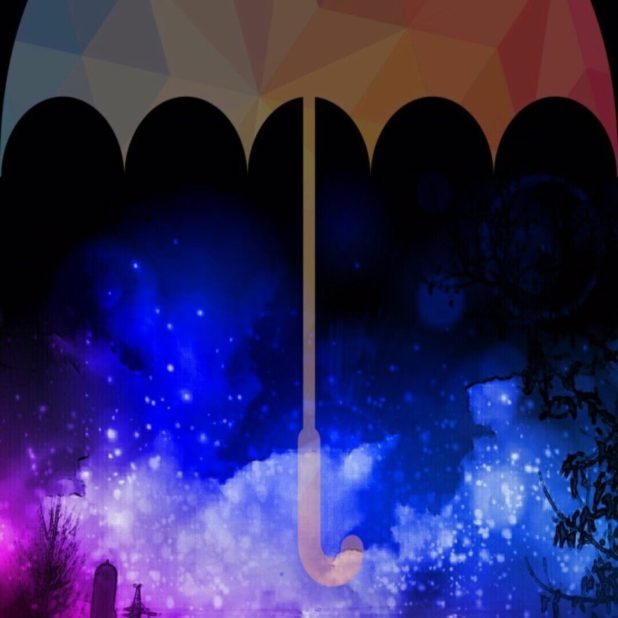 夜空　傘　壁紙の iPhone7 Plus 壁紙