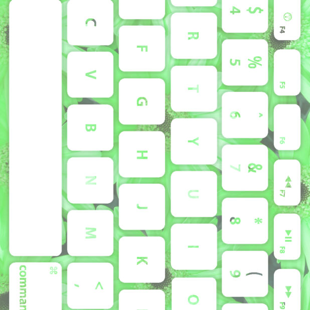 花キーボード緑白の iPhone7 Plus 壁紙