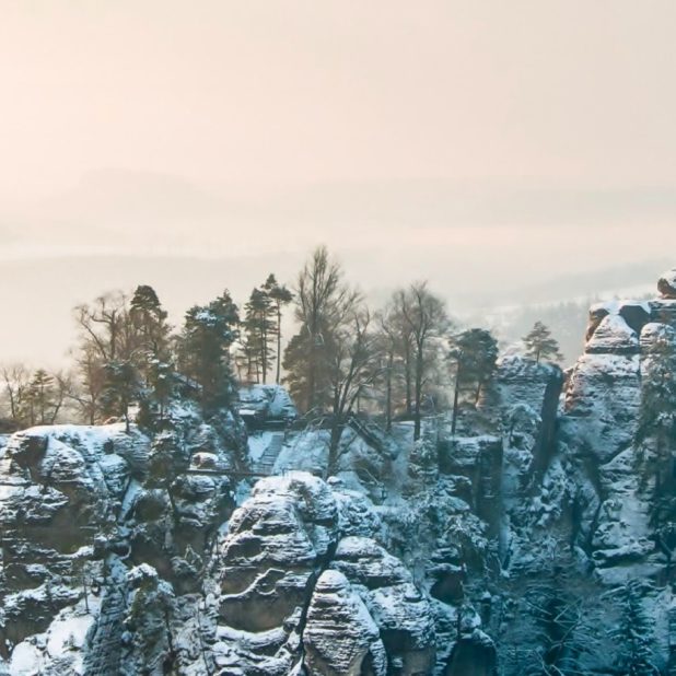 景色雪冬山の iPhone7 Plus 壁紙