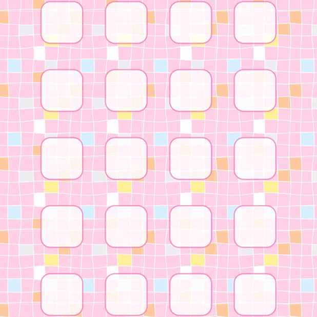 模様桃ブロック棚女子向けの iPhone7 Plus 壁紙