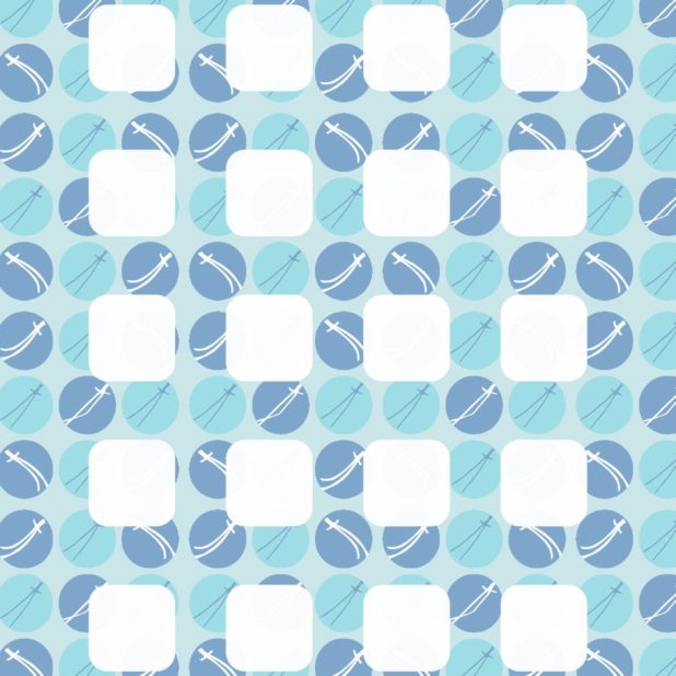 イラスト模様水青棚の iPhone7 Plus 壁紙