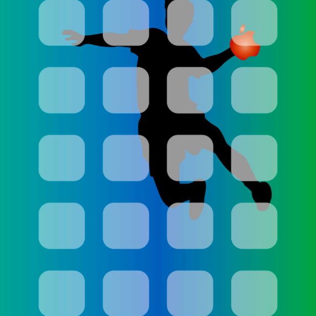 棚Appleロゴ緑青ハンドボールの iPhone7 Plus 壁紙