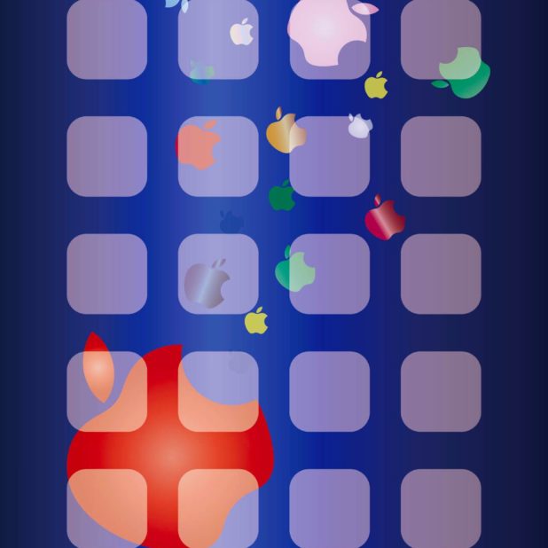 棚Appleロゴ青の iPhone7 Plus 壁紙
