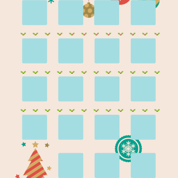 棚クリスマス青桃の iPhone7 Plus 壁紙