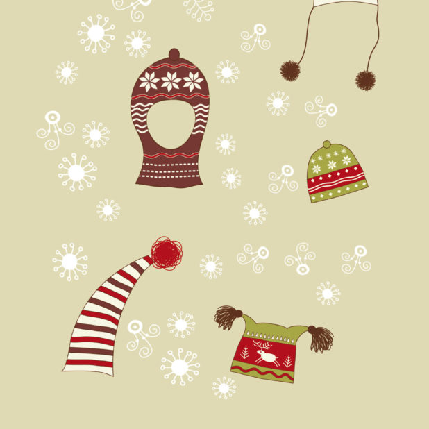 冬雪帽子茶可愛い女子向けの iPhone7 Plus 壁紙