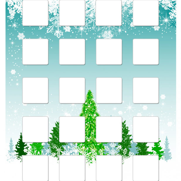 棚冬雪木青緑可愛い女子向けの iPhone7 Plus 壁紙