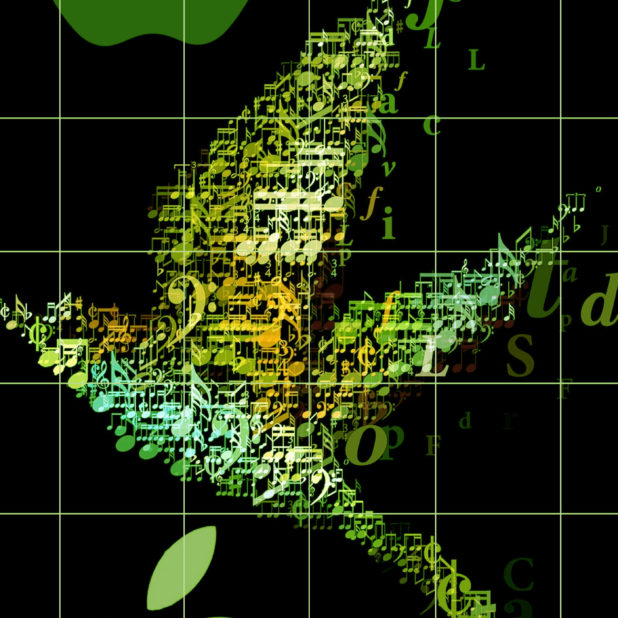 Appleロゴ棚クール緑の iPhone7 Plus 壁紙