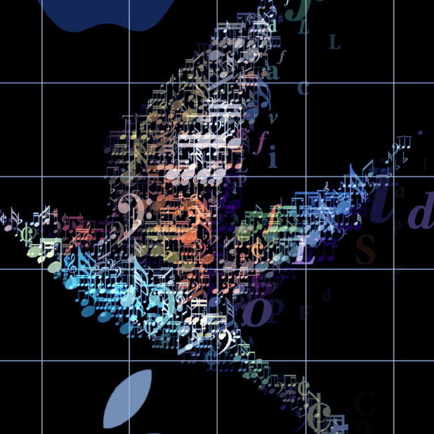 Appleロゴ棚クール青紺の iPhone7 Plus 壁紙