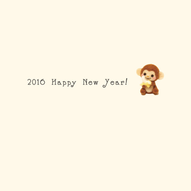 新年壁紙 happy news year 2016 猿 黄色の iPhone7 Plus 壁紙