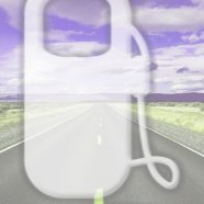 風景道路紫の iPhone8 壁紙