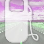 風景道路桃の iPhone8 壁紙