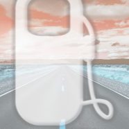風景道路橙の iPhone8 壁紙