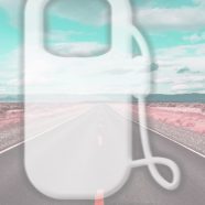 風景道路水色の iPhone8 壁紙