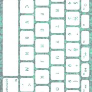 葉キーボード青緑白の iPhone8 壁紙