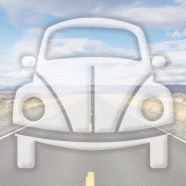 風景車道路青の iPhone8 壁紙