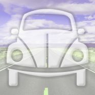 風景車道路紫の iPhone8 壁紙