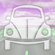 風景車道路桃の iPhone8 壁紙