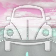 風景車道路赤の iPhone8 壁紙