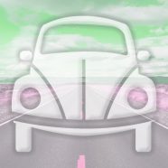 風景車道路緑の iPhone8 壁紙