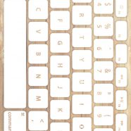 木目キーボード黄白の iPhone8 壁紙