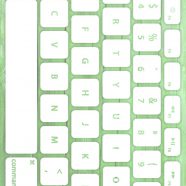 木目キーボード緑白の iPhone8 壁紙