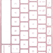 木目キーボード赤白の iPhone8 壁紙