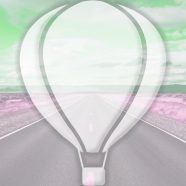 風景道路気球緑の iPhone8 壁紙