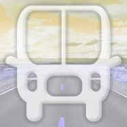 風景道路バス黄の iPhone8 壁紙