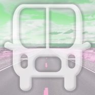 風景道路バス緑の iPhone8 壁紙