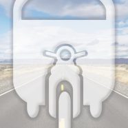 風景道路乗り物青の iPhone8 壁紙