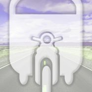 風景道路乗り物紫の iPhone8 壁紙