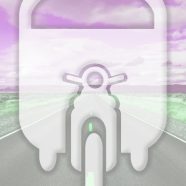 風景道路乗り物桃の iPhone8 壁紙