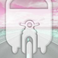 風景道路乗り物赤の iPhone8 壁紙
