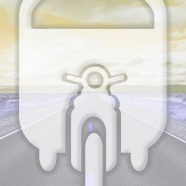 風景道路乗り物黄の iPhone8 壁紙