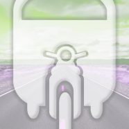 風景道路乗り物黄緑の iPhone8 壁紙
