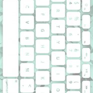 葉キーボード青緑白の iPhone8 壁紙