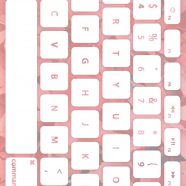 葉キーボード赤白の iPhone8 壁紙