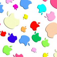 Appleロゴカラフル女子向けの iPhone8 壁紙
