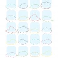 棚シンプル雲青カラフルの iPhone8 壁紙