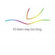 Appleイベント白カラフルの iPhone8 壁紙