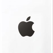 Appleロゴ白黒クールポスターの iPhone8 壁紙