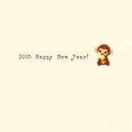 新年壁紙 happy news year 2016 猿 黄色の iPhone8 壁紙