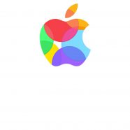 Appleロゴカラフル白の iPhone8 壁紙