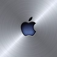 Appleロゴクール青銀の iPhone8 壁紙