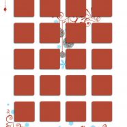 棚イラスト女子向け模様赤の iPhone8 壁紙