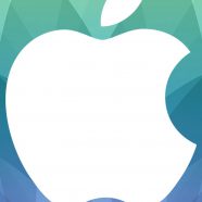 Appleロゴ春イベント2015緑青紫の iPhone8 壁紙