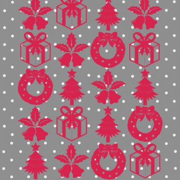 棚クリスマス銀赤プレゼントの iPhone8 壁紙