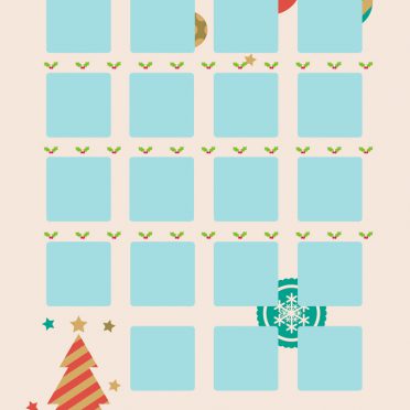 棚クリスマス青桃の iPhone8 壁紙