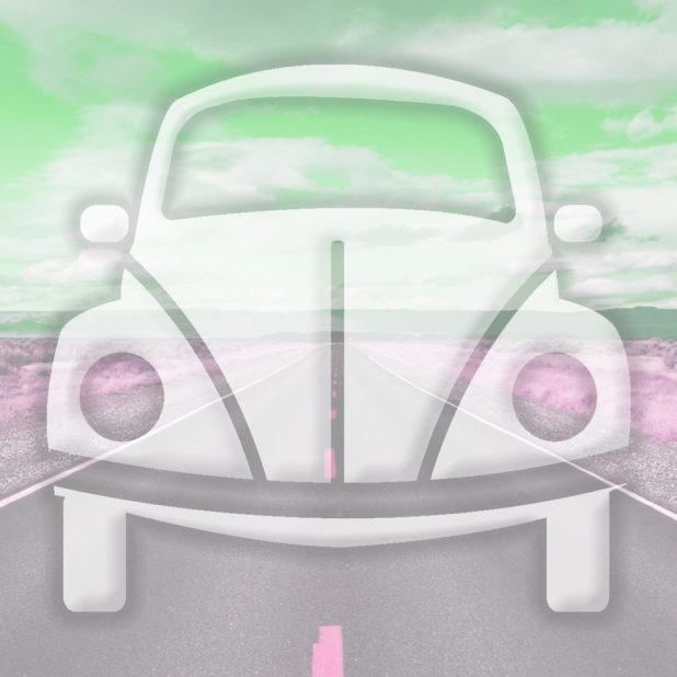 風景車道路緑の iPhone8Plus 壁紙